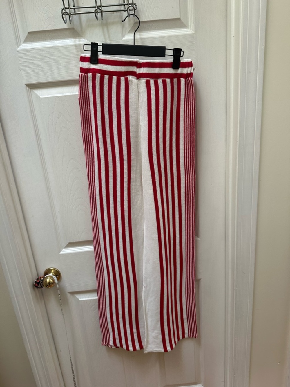 Pastíche pepe stripe cotton blend knit pants red white blue m medium wide leg - Picture 4 of 7
